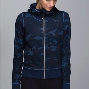 Lululemon Namaskar Blue Camo Zip-Up Hoodie